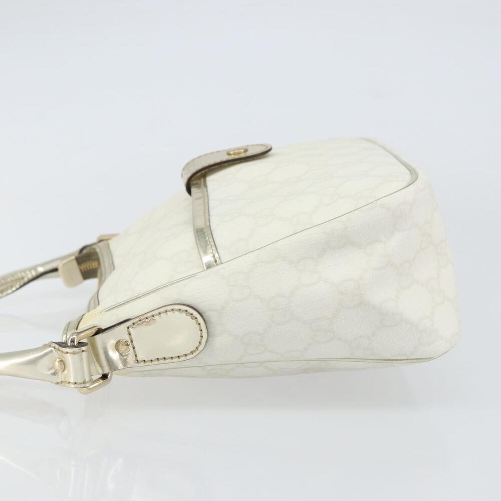 GUCCI GG Supreme Hand Bag PVC Leather White Gold 190258 Auth 157336 - Picture 4 of 16